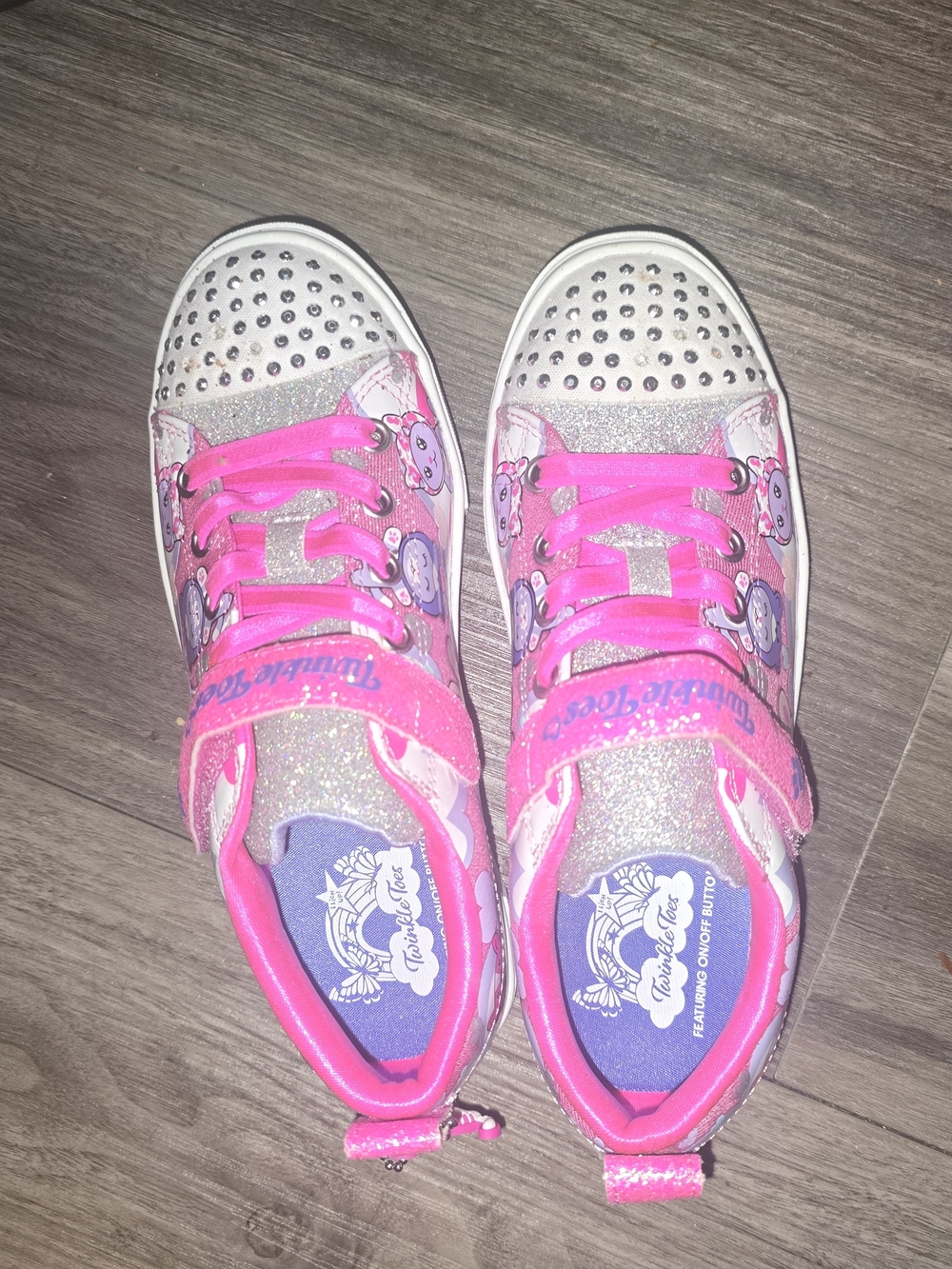 Kids Pink Glitter Light-Up Sneakers
